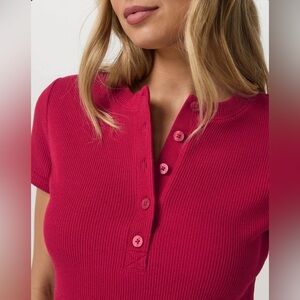 Vuori strawberry waffle Henley medium top